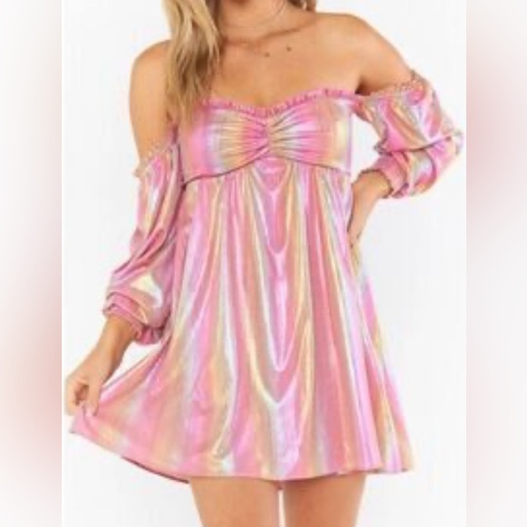 Show Me Your MuMu Dresses & Skirts - Revolve Show Me Your Mumu Downtown Mini Dress in Rainbow Sunset Shine Size XL